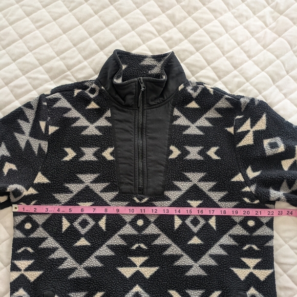 Old Navy Fleece Men's Large Cozy Sherpa Half Zip Mock-Neck Sweatshirt Aztec - Picture 16 of 16